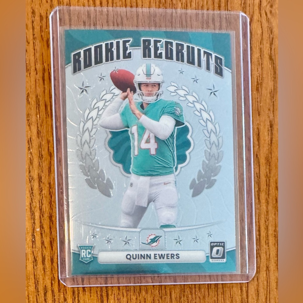 🔥 Quinn Ewers Rookie Card 2025 Donruss Optic Rookie Recruits RC #15 Dolphins 🔥